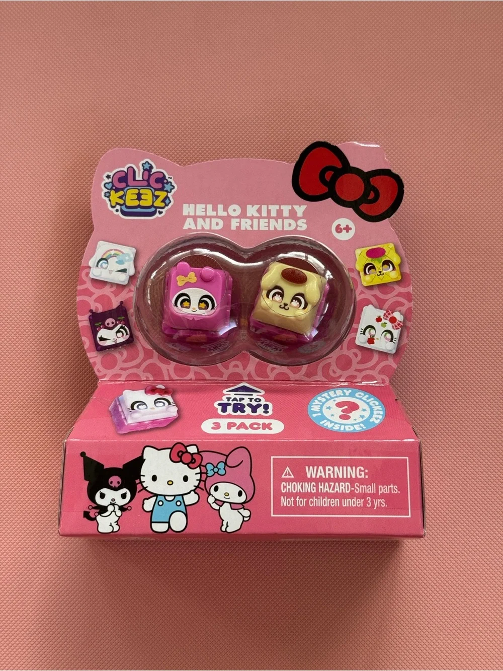 Hello Kitty and Friends Clicker Clic Keez 3-Pack Fidget Click Toy NEW NWT